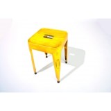 Tabouret melange - lot de 4 - 33 x 33 x 46 cm - métal - jaune
