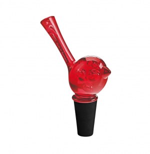 Bouchon décoratif - pi:p by koziol - rouge transparent