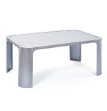 Table basse gormur - 70 x 110 x 45 cm - métal - argenté