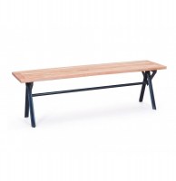Banc celbridge - 160 x 40 x 45 cm - bois et métal
