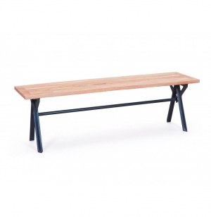 Banc celbridge - 160 x 40 x 45 cm - bois et métal