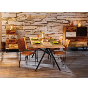 Table celbridge - 175 x 90 x 76 cm - bois et métal