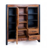 Bahut sheesham - 45 x 120 x 130 cm - bois et métal