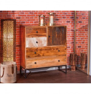 Commode segall - 42 x 100 x 110 cm - bois et métal