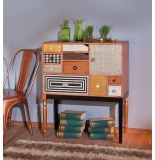 Commode japura - 35 x 90 x 105 cm - mdf bois et métal