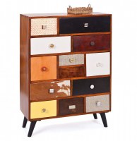 Commode laax - 35 x 80 x 105 cm - mdf bois et métal