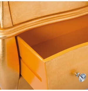 Commode fantastica - 39 x 81,5 x 74,5 cm - mdf bois et feuille d'or -