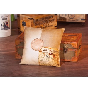 Coussin katla - 45 x 12 cm - coton jute et cuir
