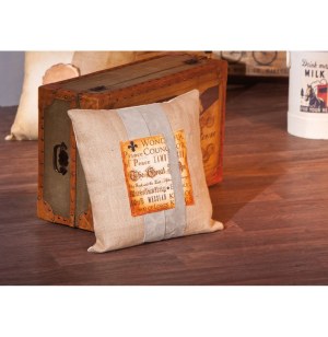 Coussin kelda - 45 x 12 cm - coton jute et cuir