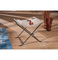 Chaise numerati - 40 x 50 x 47 cm - métal coton et cuir