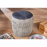 Pouf colona - 40 x 45 cm - coton et cuir