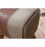 Pouf stromboli - 30 x 43 x 47,5 cm - bois coton et cuir