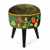 Repose pied la paz - 37 x 42 cm - bois polyester et viscose