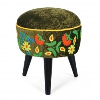 Repose pied la paz - 37 x 42 cm - bois polyester et viscose