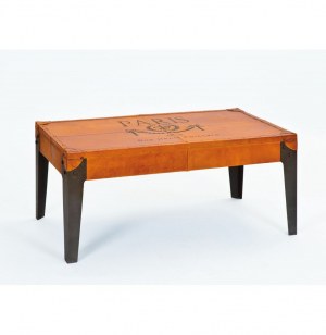 Table basse nÂ° 15 - 60 x 110 x 45 cm - cuir et métal