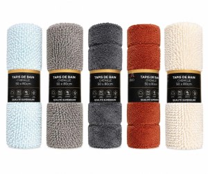 Tapis de bain chenille 50 x 80 cm – Ultra doux – Déstockage – Vente en gros