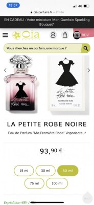 Lot parfums authentiques la petite robe noire
