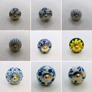 Lot bouton de meuble en céramique