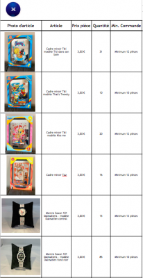 Lots d'articles à 3€/pièce