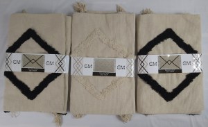 Lot de 3 tapis macramé 100 x 150 cm 100 % coton NEUF