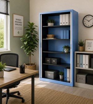 ARMOIRE METAL RIDEAUX DOUBLE