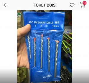 12 x Sets 5 Mèches Foret bois 4 5 6 8 10mm