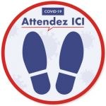 AdhÃ©sif de sol Attendez ici