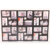 Cadre photo pêle-mêle mural noir - 24 photos standards