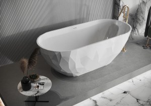 BAIGNOIRE ILOT CENTRAL EN PIERRE