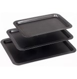 Plaques de cuisson - lot de 3 plaques au four en acier