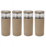 Poteaux solaire - bornes effet pierre - lot de 4 - luminaires extérie