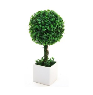 Boule de buis - plante artificielle avec pot en céramique - d