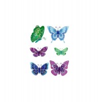 Stickers papillons en relief - décoration murale autocollante - vert,