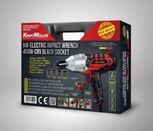 Km electrique impact wrench 450w crv black socket