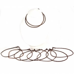 Lot de 10 cordons cuir marron