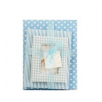 Ensemble de 3 cadres photos en tissu pour photos de bébé - bleu