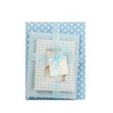 Ensemble de 3 cadres photos en tissu pour photos de bébé - bleu