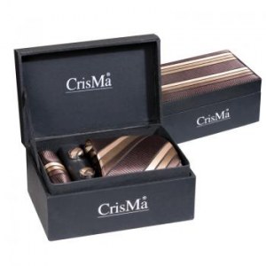 SET HOMME CRAVATE MARRON RAYÉE
