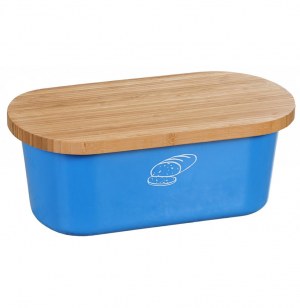 Boîte à pain en mélamine avec planche à pain intégrée - bleu - c