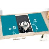 Planche à découper en verre - couvre plaques - lot de 2 - fleurs