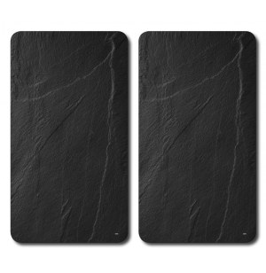 Planche à découper en verre - couvre plaques - lot de 2 - effet gran