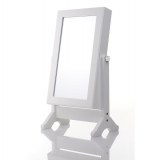 Armoire à bijoux avec miroir inclinable - blanc - rangement bijoux