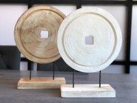 Sculpture en bois sur pied 2 coloris