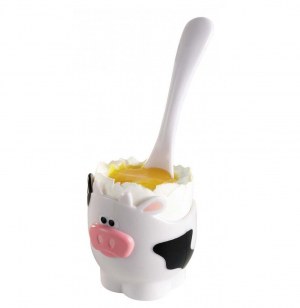 Coquetier et cuillère en forme de vache - joie