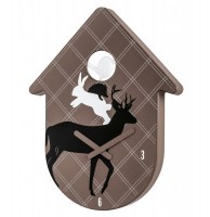 Horloge toc-toc de koziol - pendule coucou à carreaux - taupe