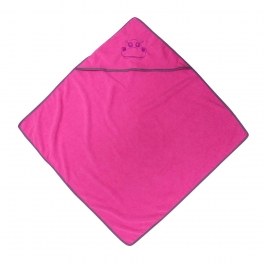 Cape de bain en microfibre super absorbante - hippopotame - rose
