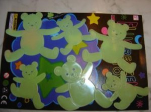 Lot 100 paquets 6 ours phosphorescents