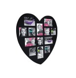Pêle-mêle 13 photos - cadre multi photos en forme de coeur - noir