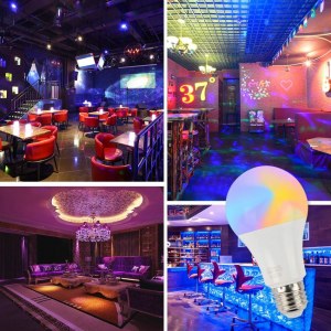 AMPOULE RGB LED + TÉLÉCOMMANDE 9W E27 LAMPE DISCO TQ-C3-03
