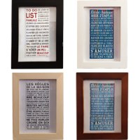 Set de 2 cadres photos en pin, protection verre avec passpartout, 1015 et 1318